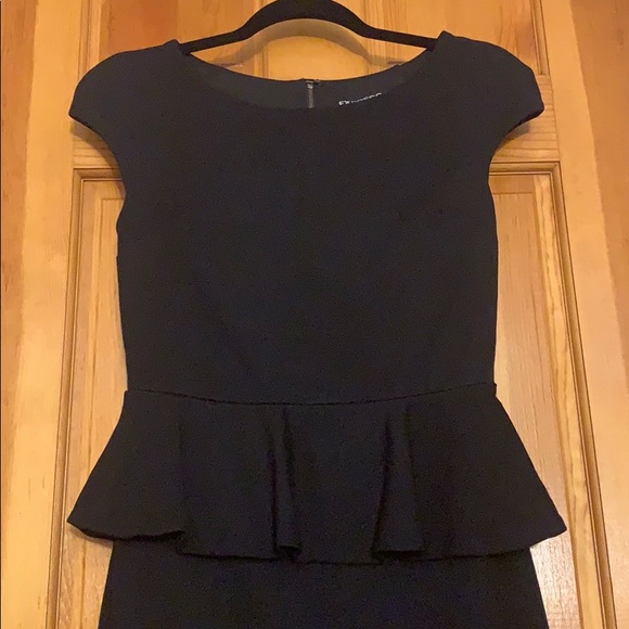 Express Black Peplum Dress size 4 - Picture 2 of 8